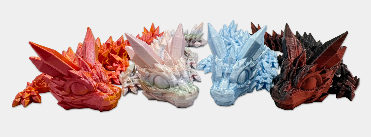 4 Baby Crystal Dragons in Assorted Colors
